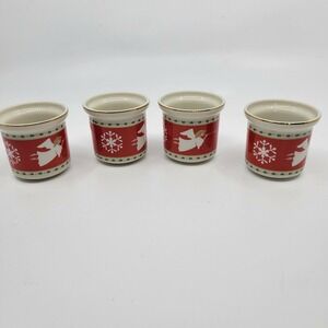 UCAGCO Japan Set of 4 Christmas Angel Snowflake Votive Candle Holders Vintage
